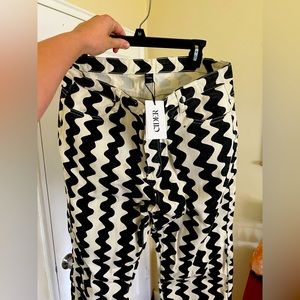 Wavy Retro Straight Leg Trousers XL - Cider
